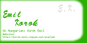emil korok business card